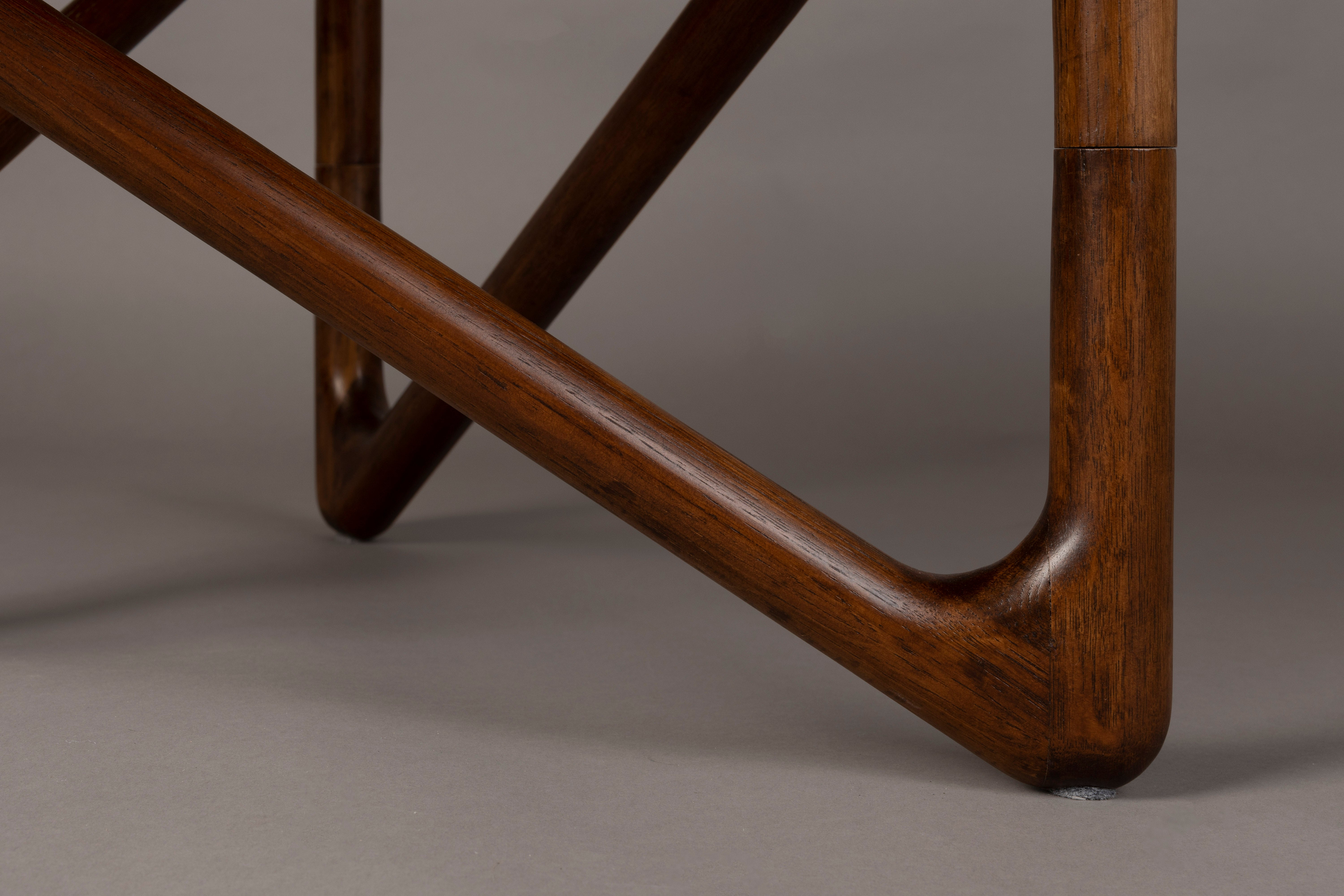 Dutchbone Naia Abstract Brown Wood & Smoked Glass Coffee Table